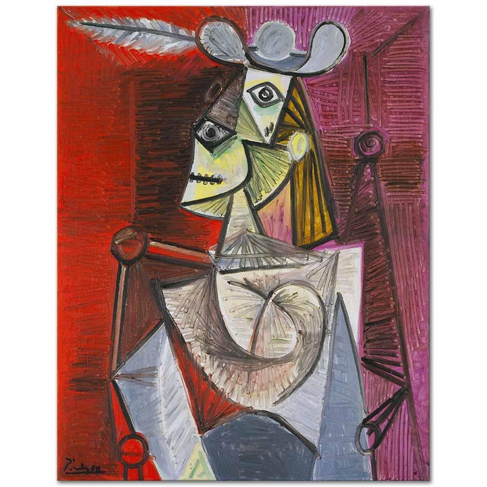 Pablo Picasso Sandalyedeki Kadın Kanvas Tablo
