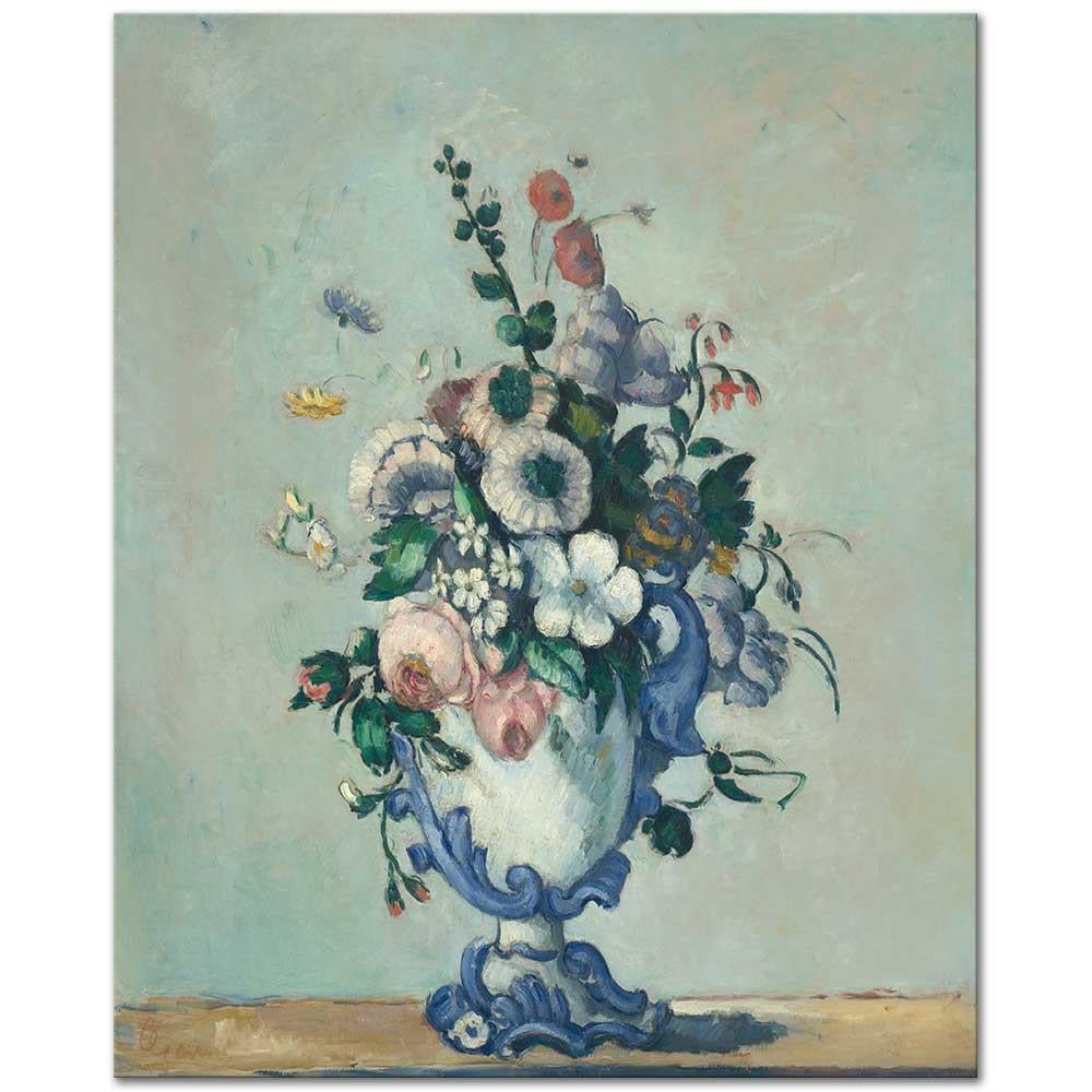 Paul Cezanne Rokoko Vazoda Çiçekler Kanvas Tablo