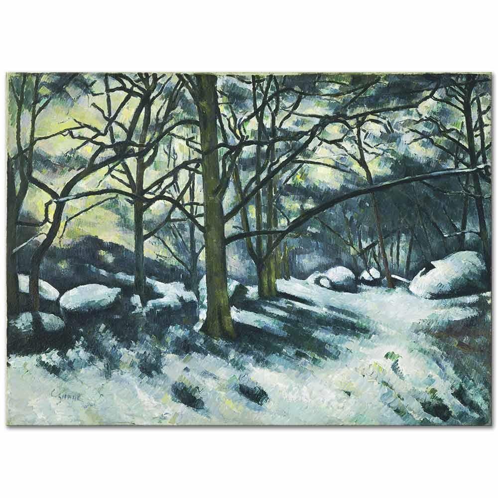 Paul Cezanne Karlar Erirken Fontainebleau Kanvas Tablo