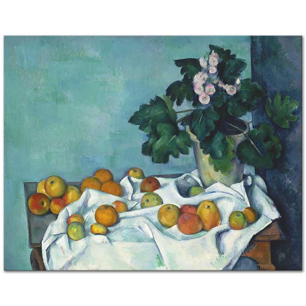 Paul Cezanne Sardunya ve Meyveler Kanvas Tablo