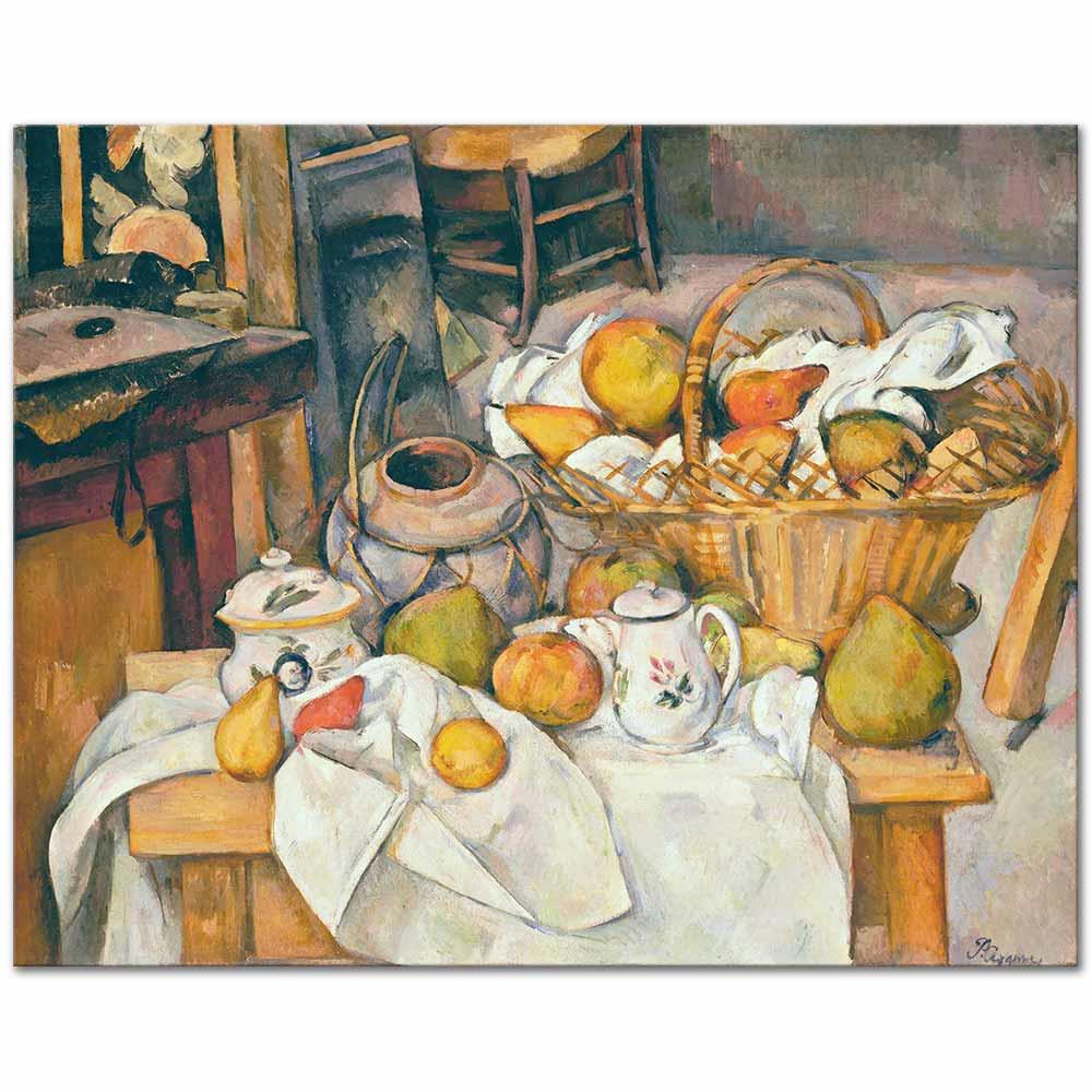 Paul Cezanne Meyve Sepeti Kanvas Tablo