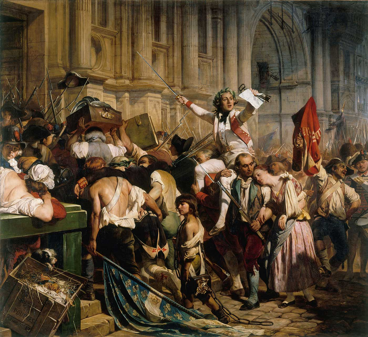 Paul Delaroche Bastille'i Kurtaranlar Hotel de Ville Girişinde Kanvas Tablo