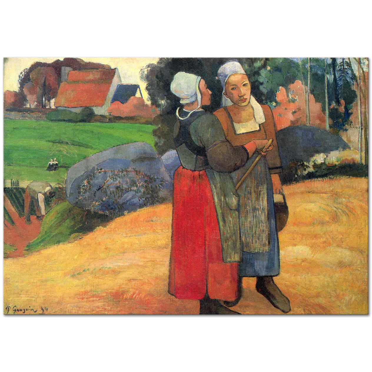 Paul Gauguin Breton'lu Köylü Kadınlar Kanvas Tablo