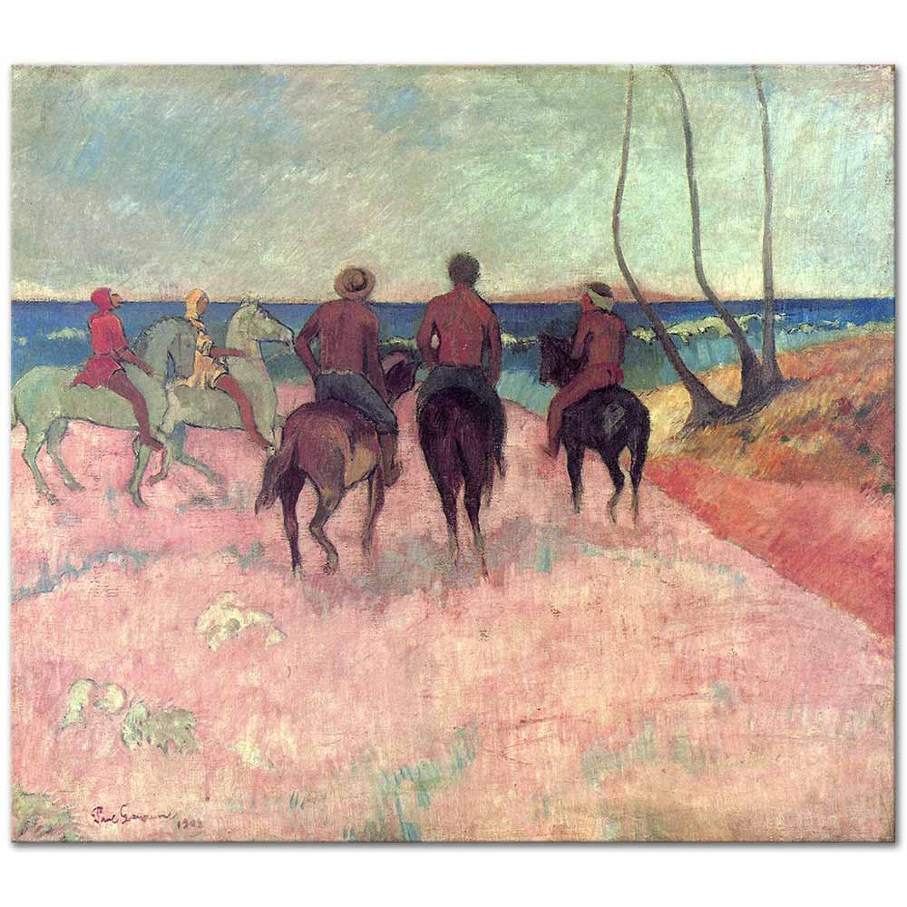 Paul Gauguin Sahilde Atlılar Kanvas Tablo