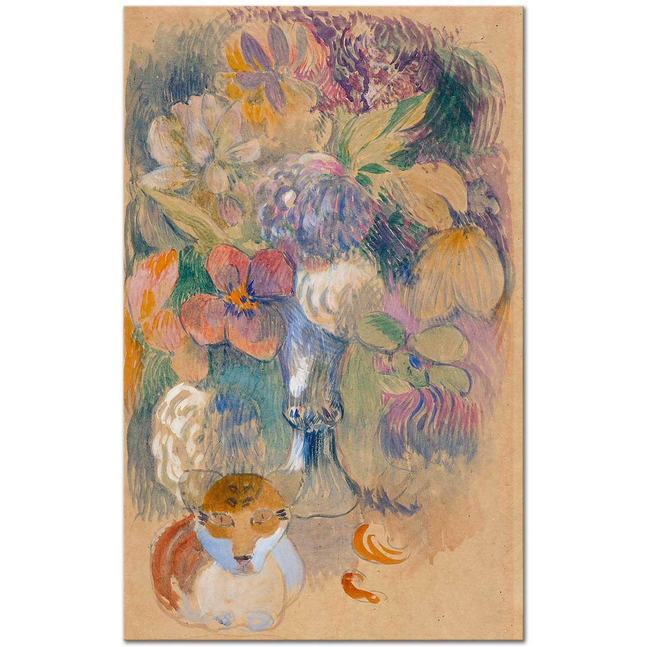 Paul Gauguin Kedili Natürmort Kanvas Tablo