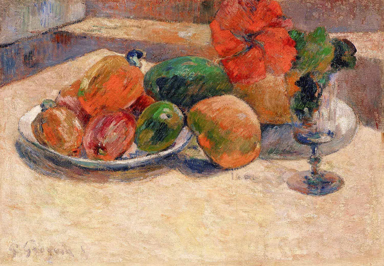 Still Life With Mangoes And Hibiscus Flower by Paul Gauguin
