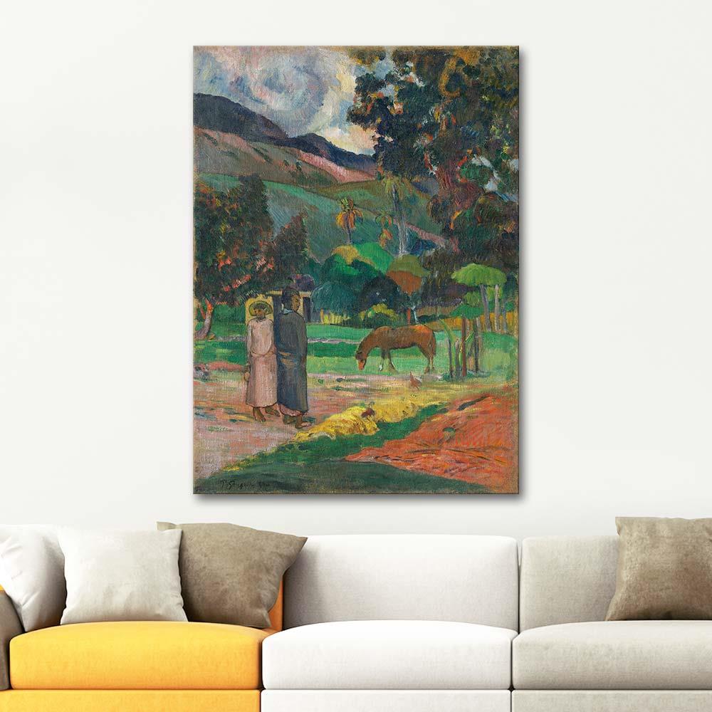 Paul Gauguin Tahitian Landscape 01 Art Print