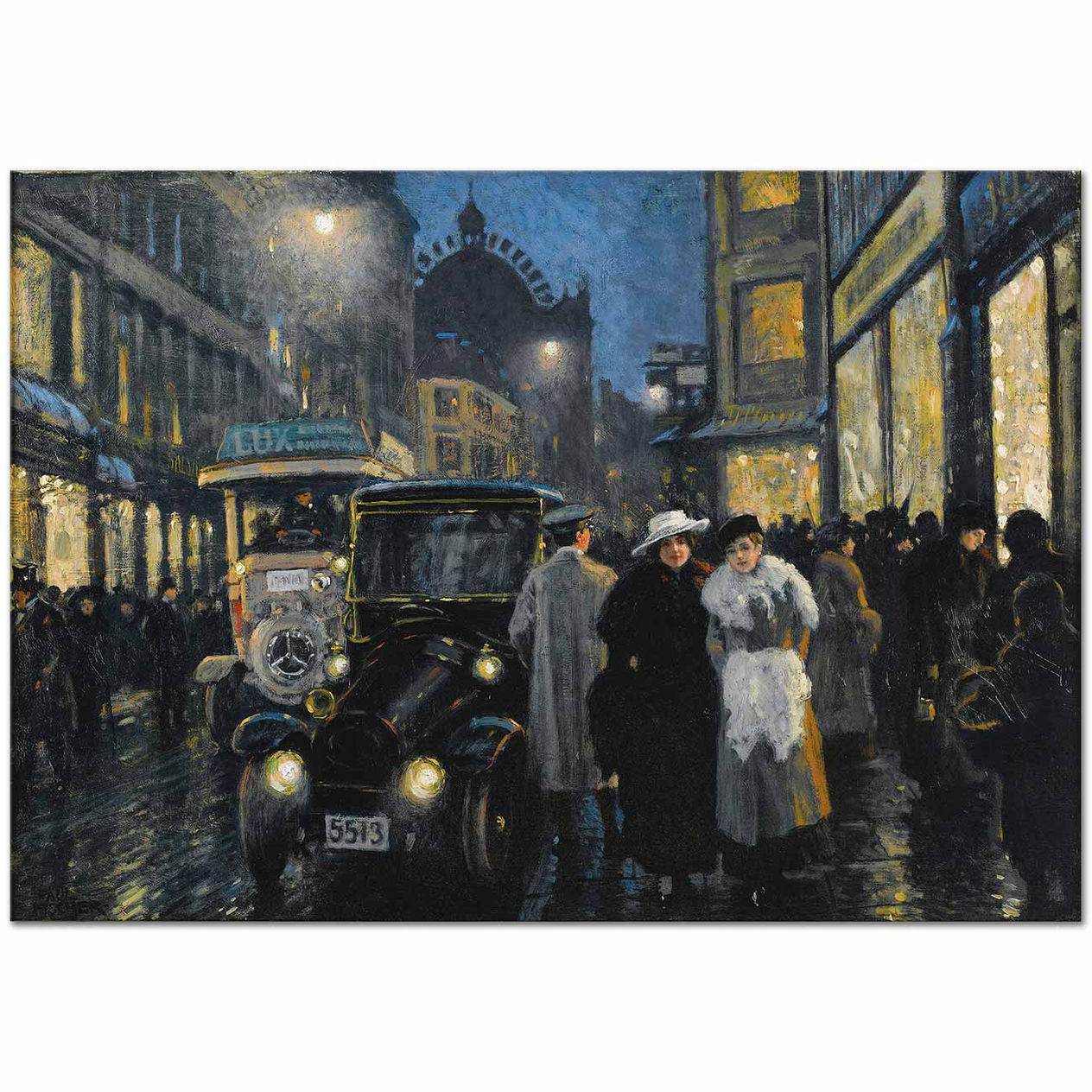 Paul Gustave Fischer Bulvarda Akşam Kanvas Tablo
