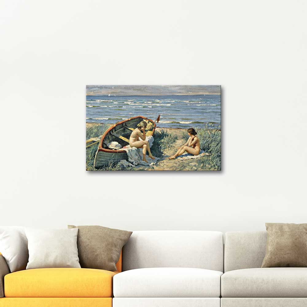 Paul Gustave Fischer Girls On the Beach at Bastad Art Print