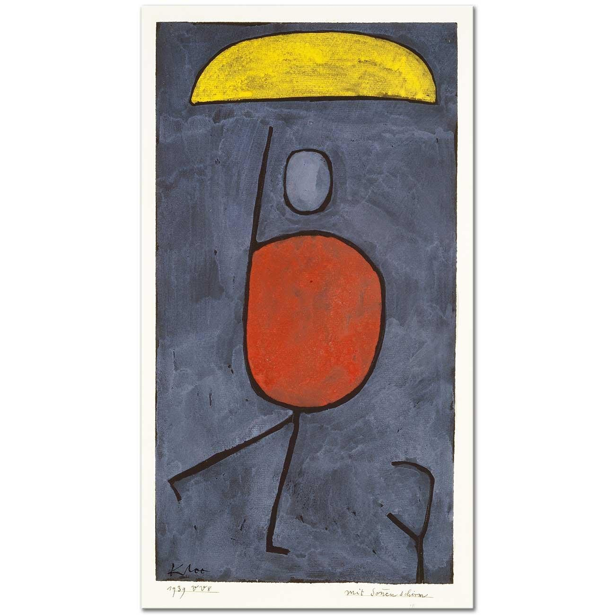 Paul Klee Bir Şemsiye İle Kanvas Tablo