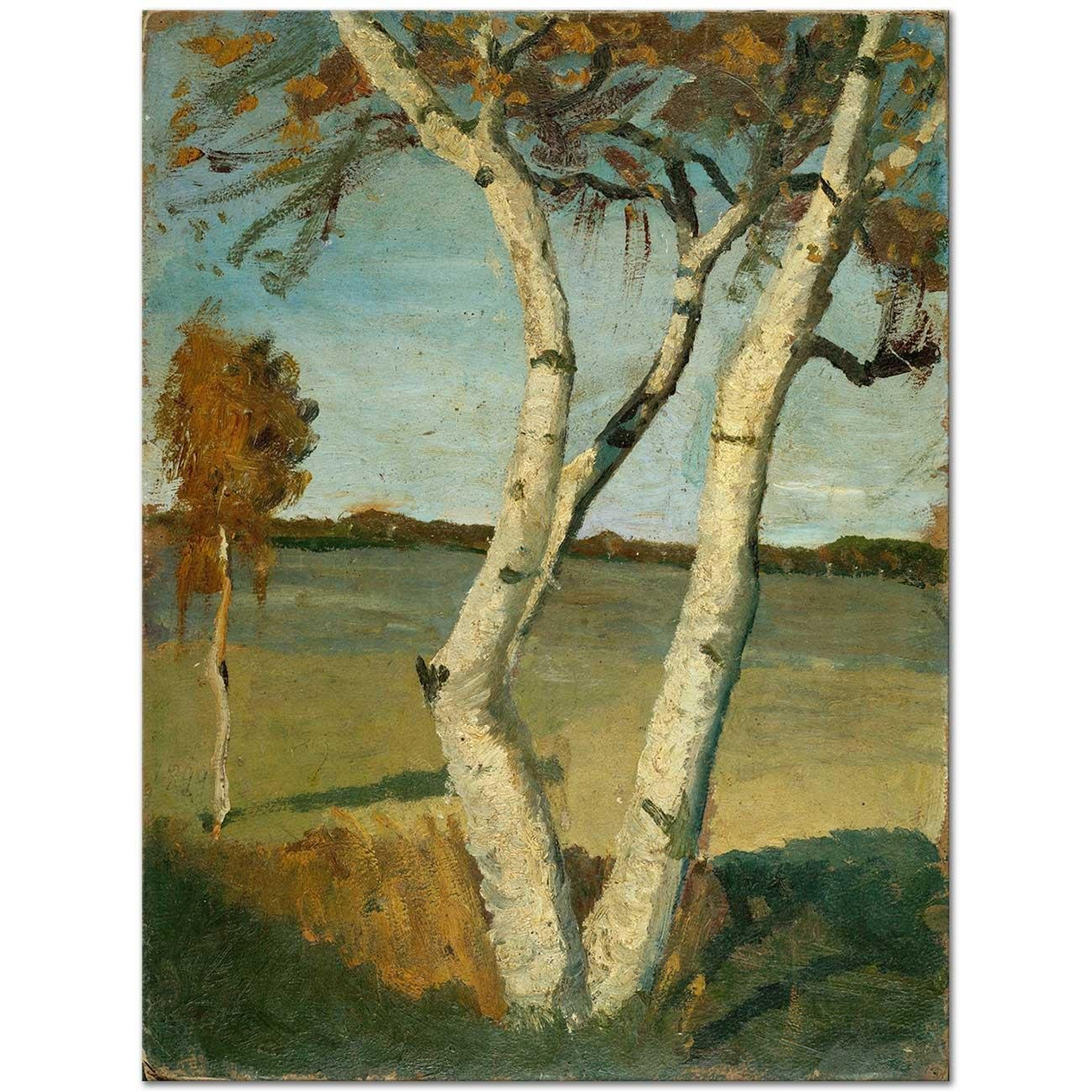 Paula Modersohn Becker Birch Tree in a Landscape Art Print