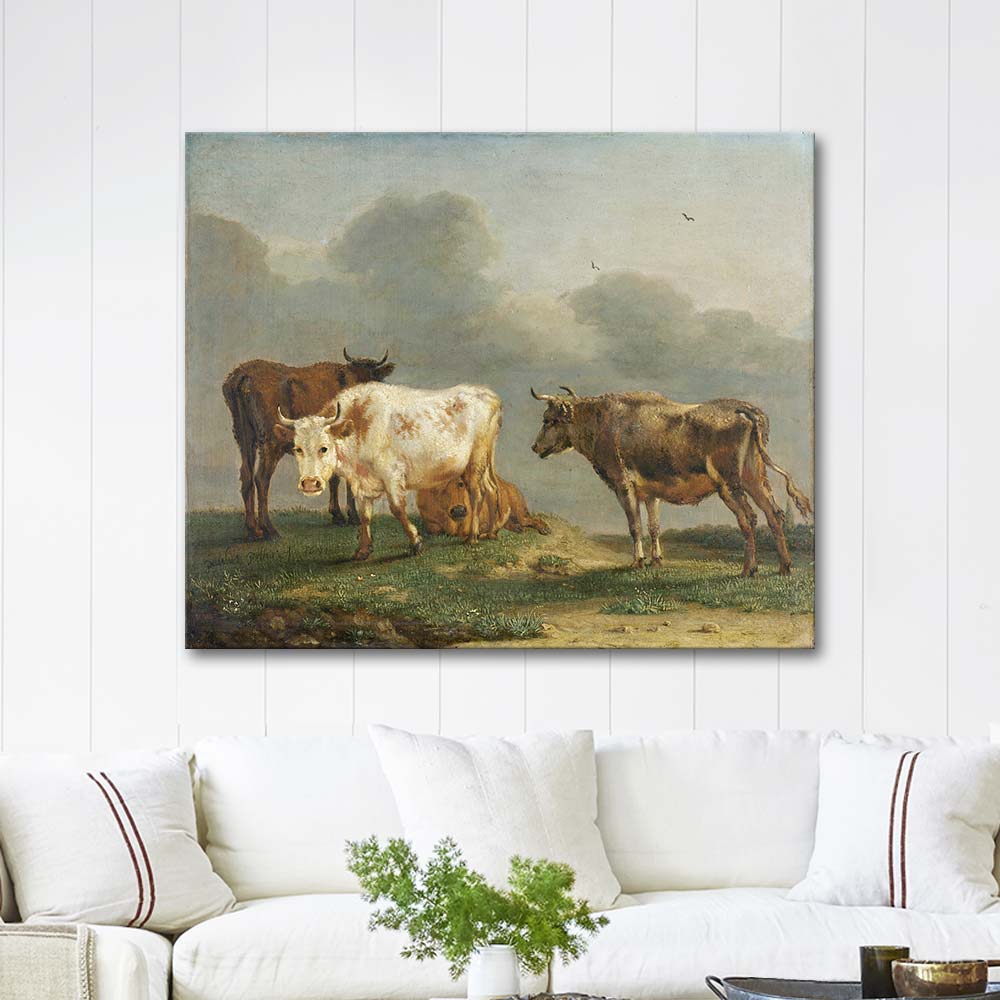 Paulus Potter Four Cows in a Meadow Art Print