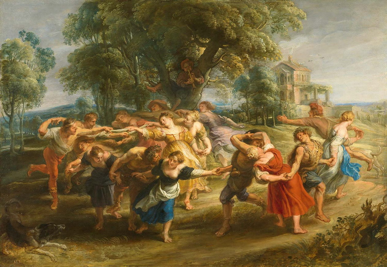 Peter Paul Rubens Dance of Mythological Figures and Villagers Art Print