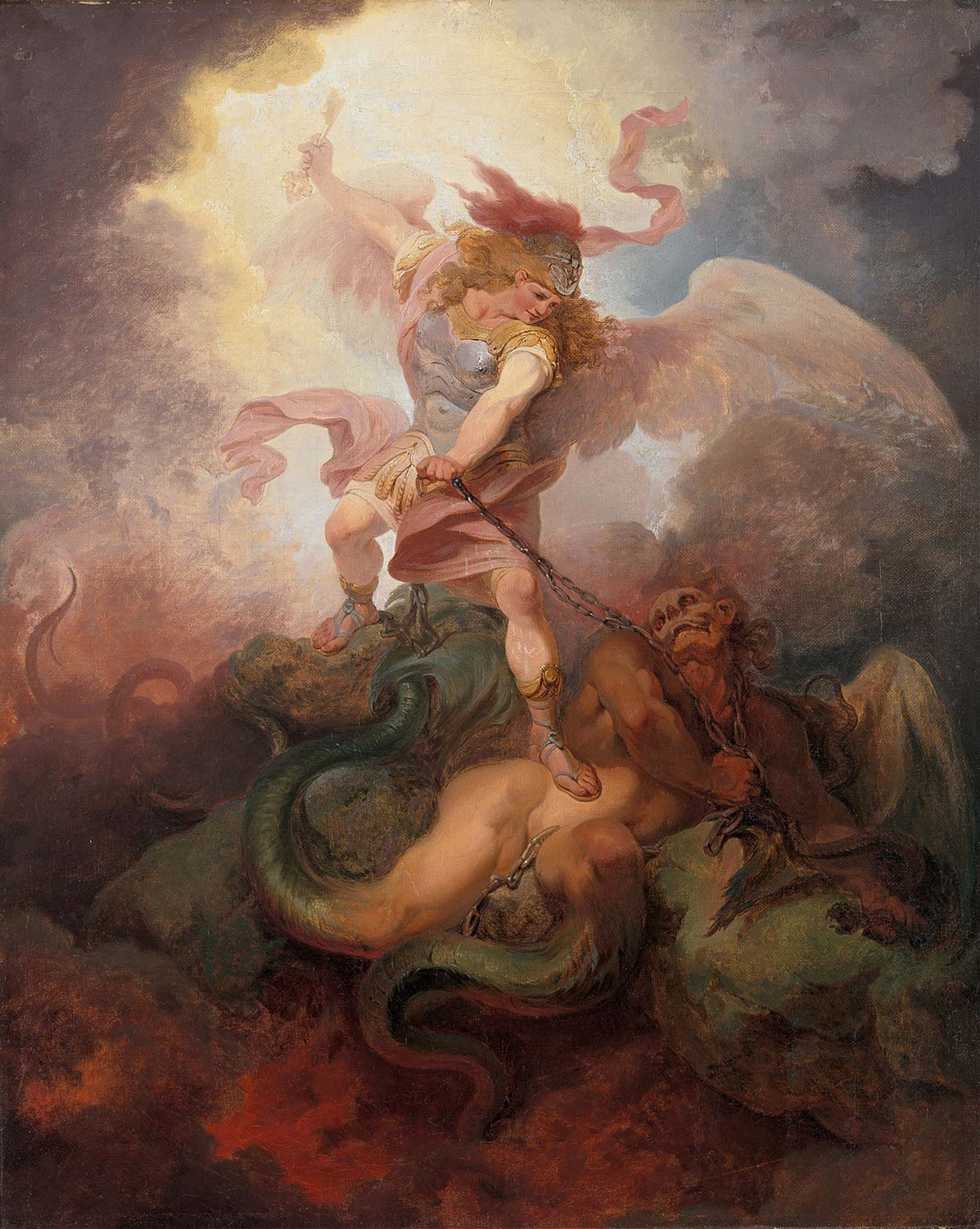 Philip James de Loutherbourg The Angel Binding Satan Art Print
