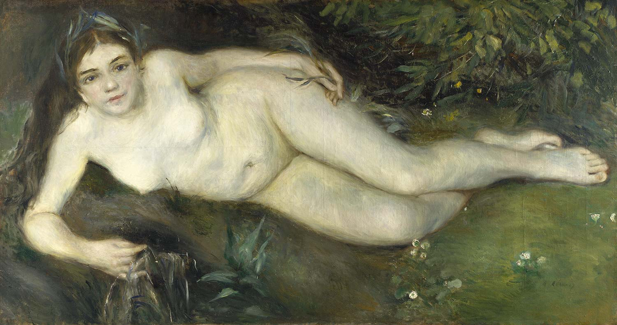 Pierre Auguste Renoir A Nymph by a Stream Art Print