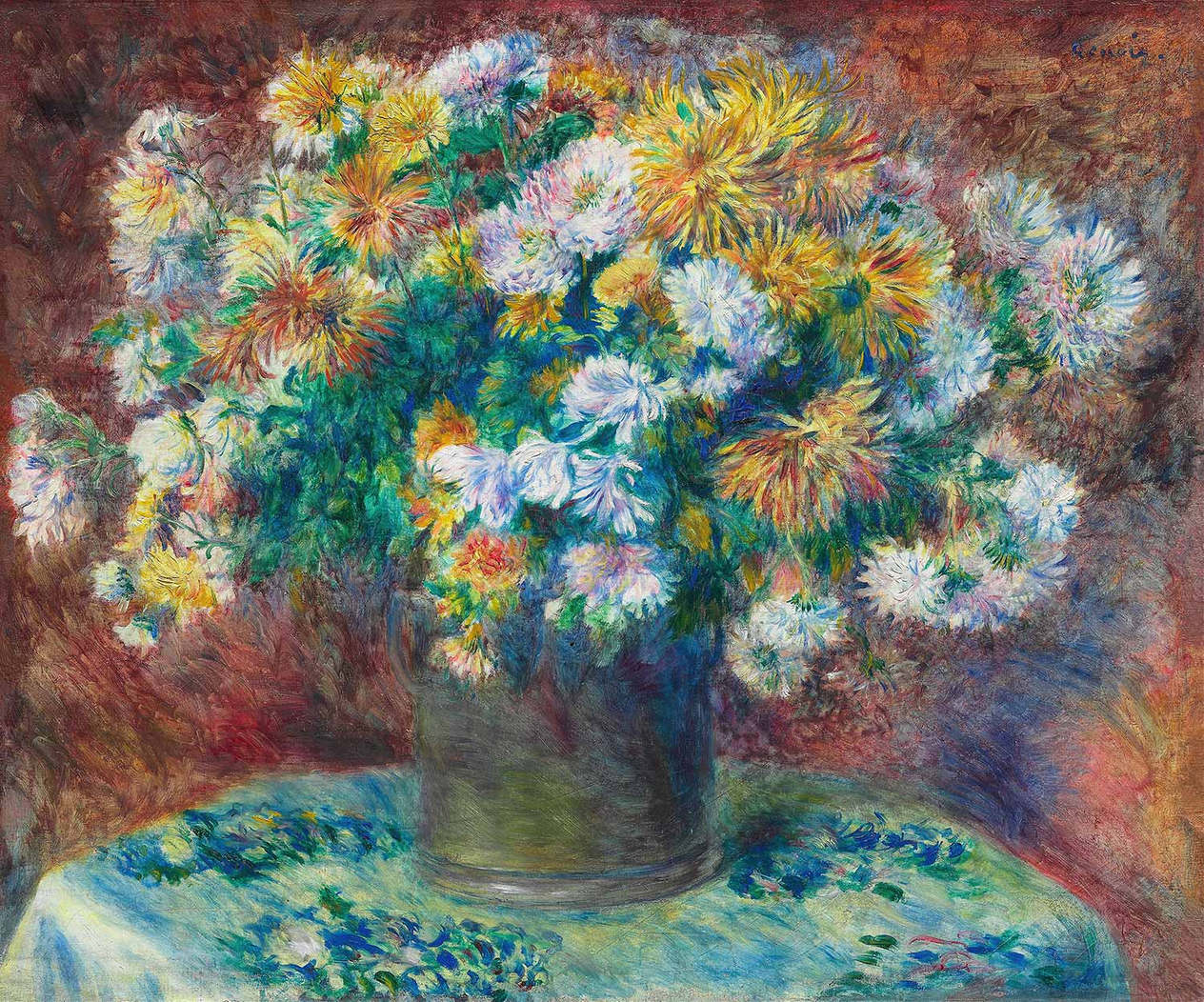 Pierre Auguste Renoir Chrysanthemums Art Print