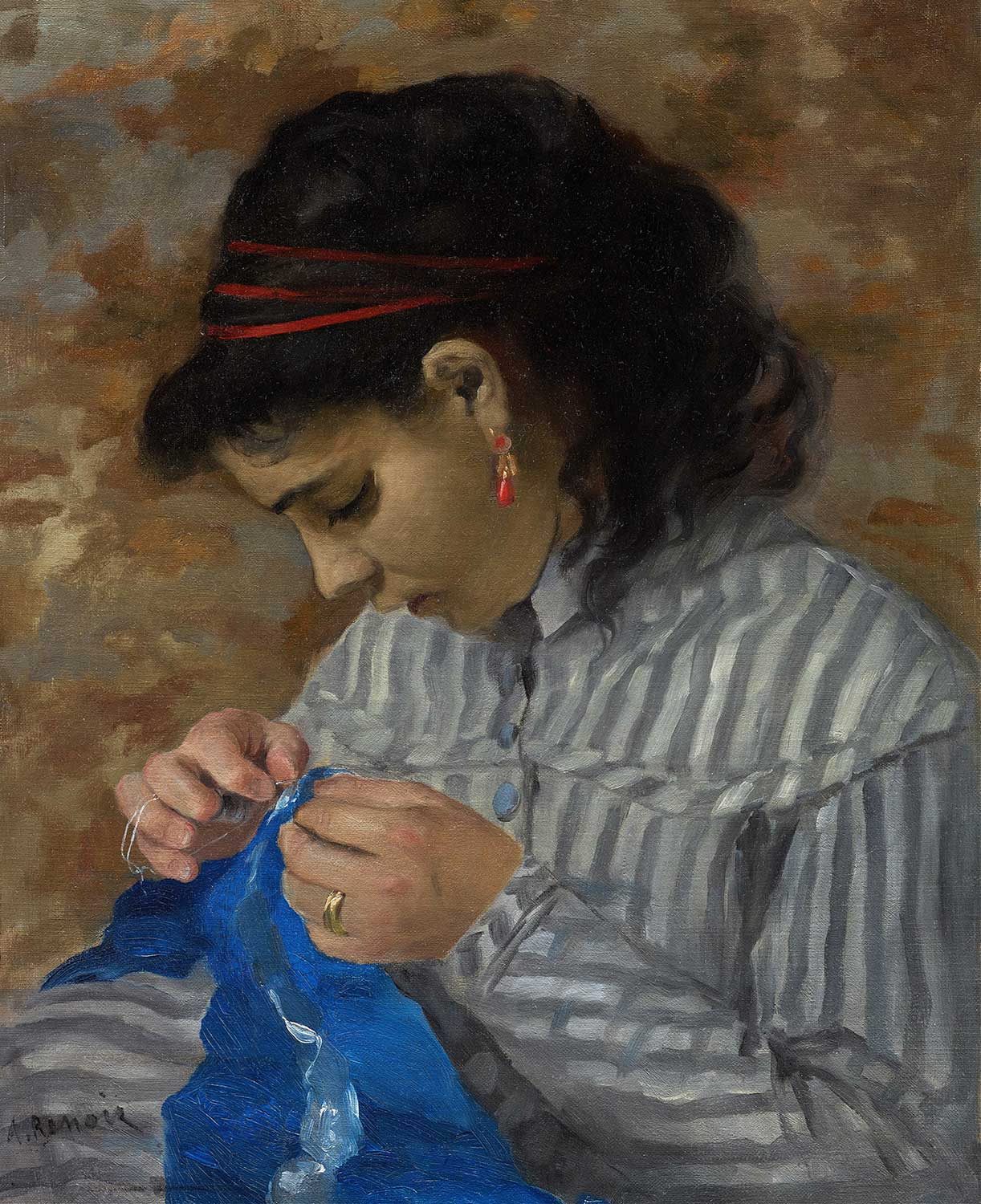 Pierre Auguste Renoir Lise Sewing Art Print