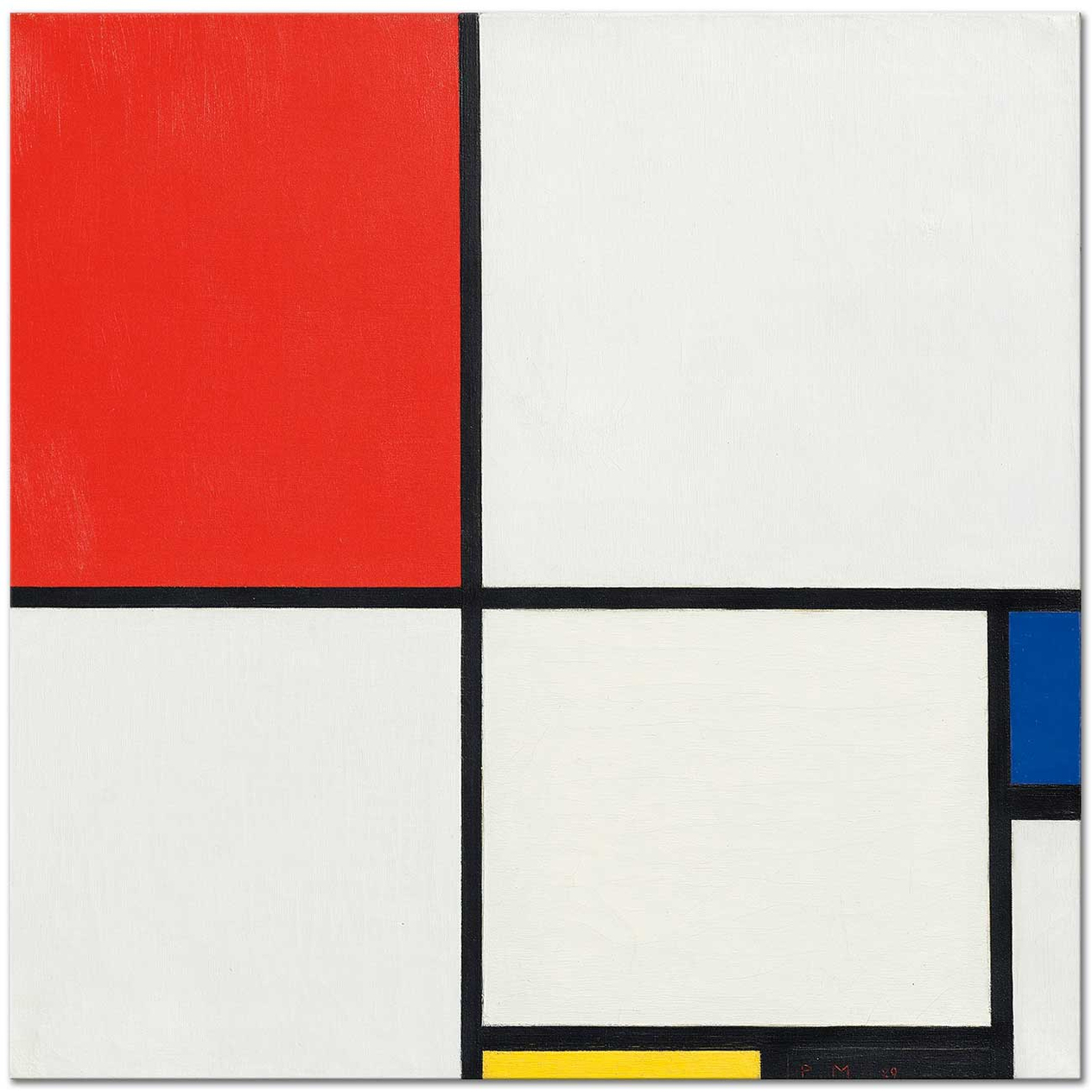 Piet Mondrian Composition No III with Red Blue Yellow and Black Art Print
