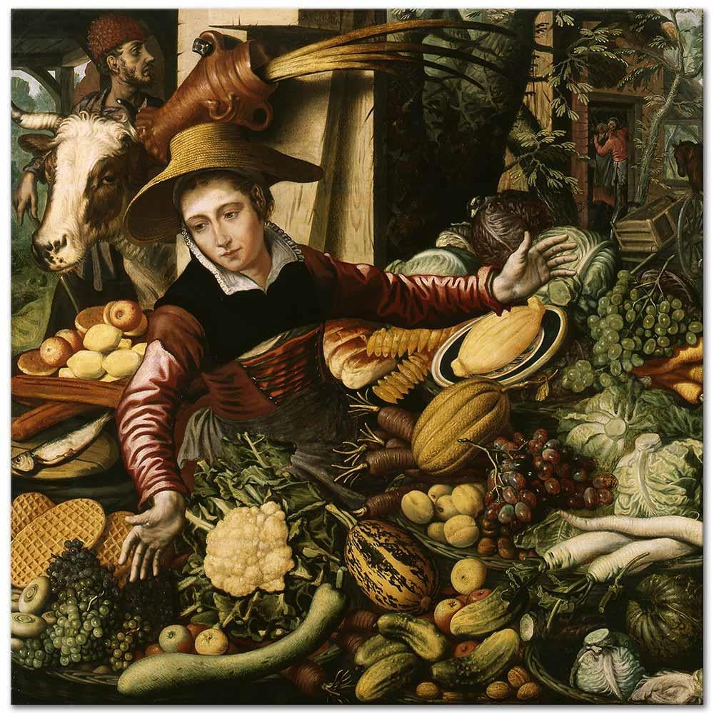 Pieter Aertsen Sebze Satıcısı Kanvas Tablo