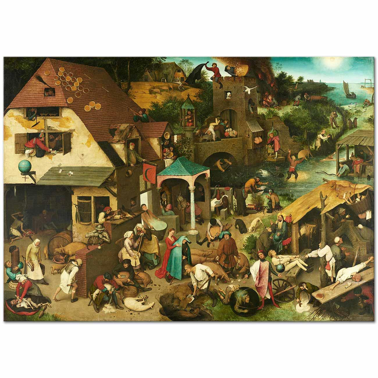 Pieter Bruegel Hollanda Atasözleri Kanvas Tablo