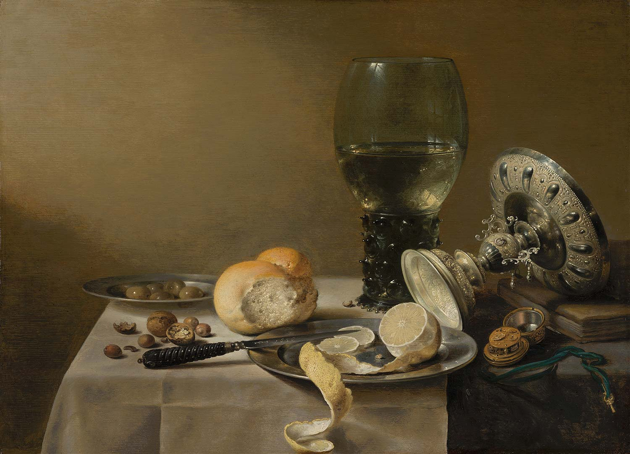Pieter Claesz Kadeh ve Limonlu Natürmort Kanvas Tablo