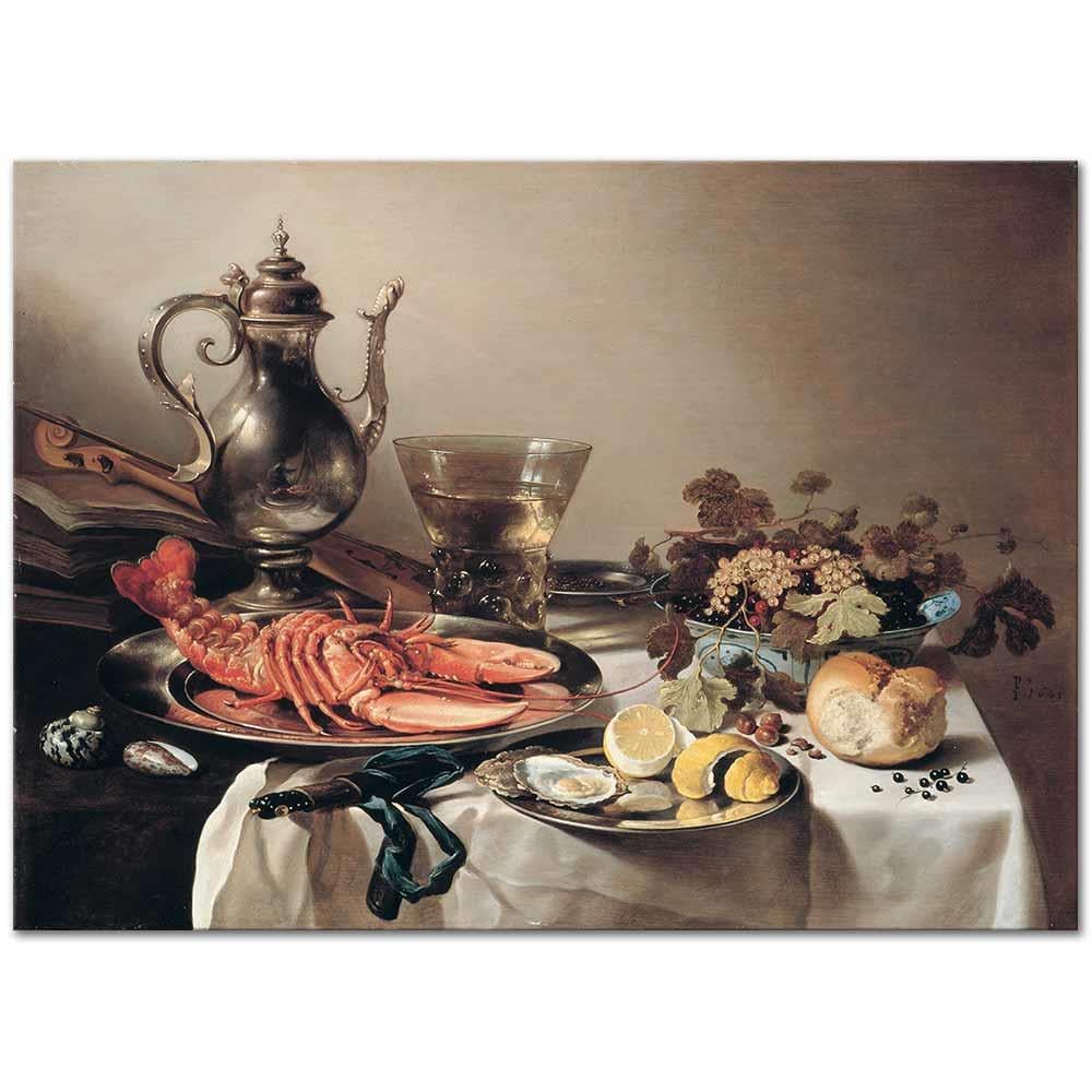 Pieter Claesz Istakozlu Natürmort Kanvas Tablo