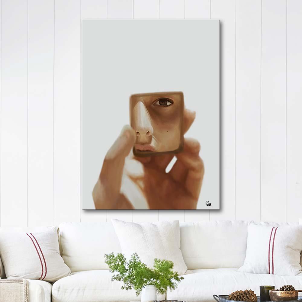 Rabia Özyurt Girl with Mirror Art Print