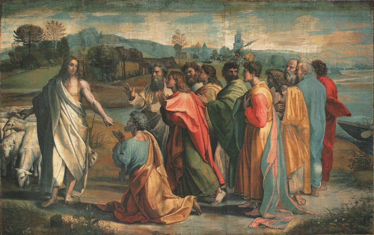 Raphael İsa Peter'i Görevlendirirken Kanvas Tablo