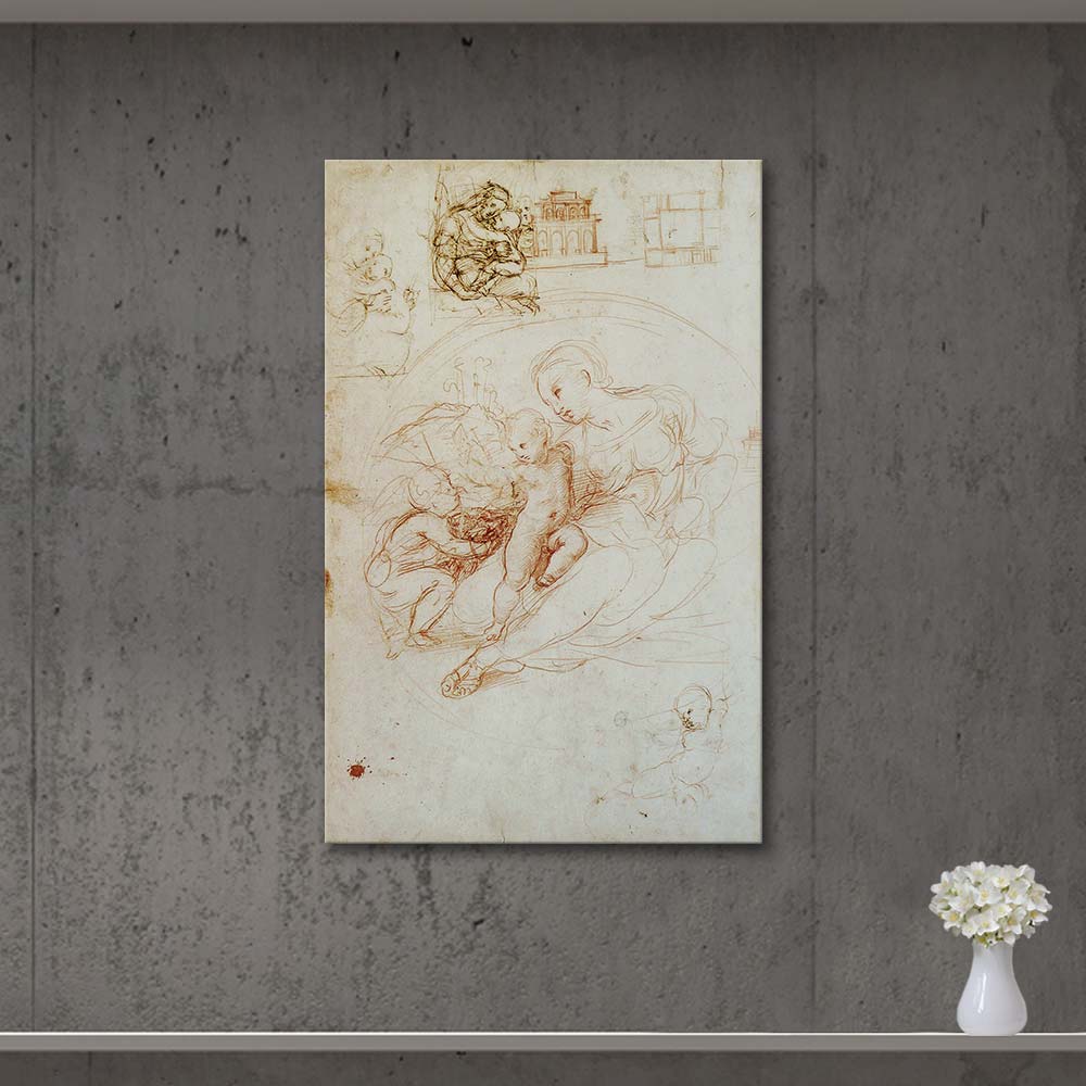 Raphael Study for the Alba Madonna Art Print