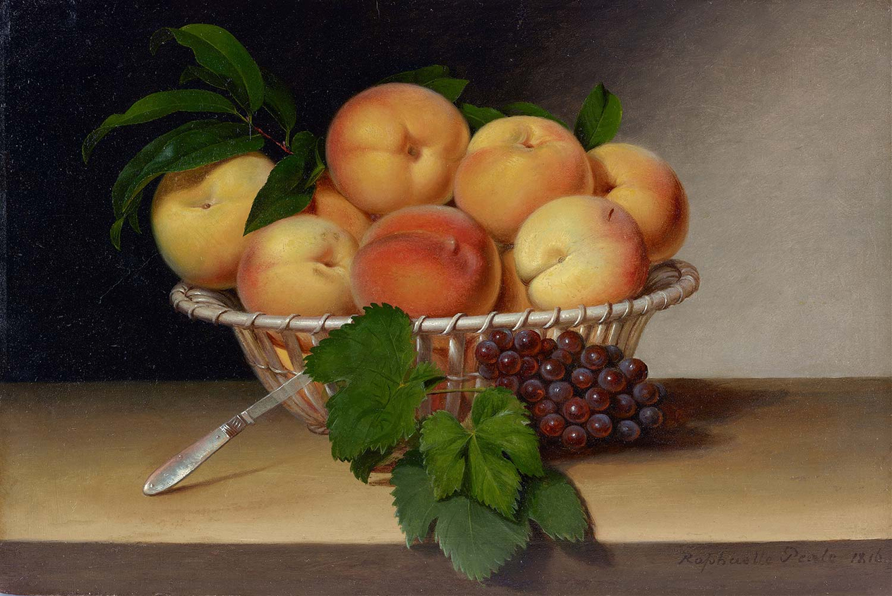 Raphaelle Peale Still Life, Basket of Peaches Art Print