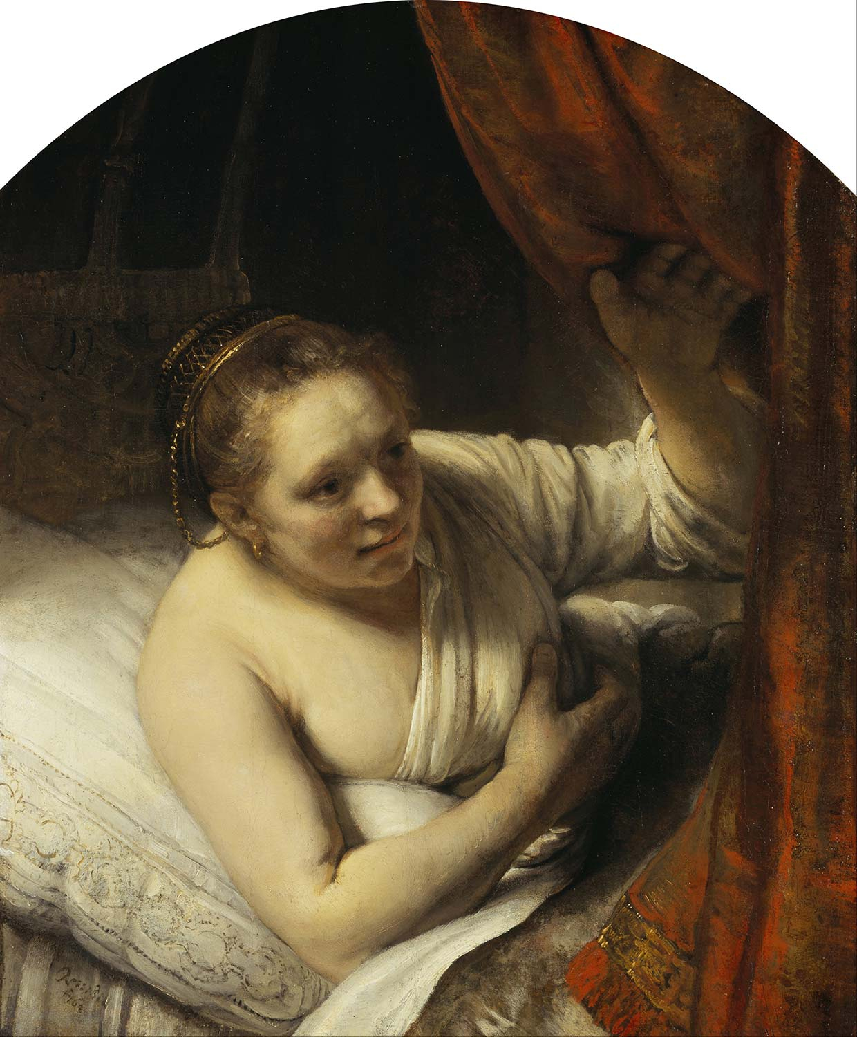 Rembrandt van Rijn A Woman in Bed Art Print