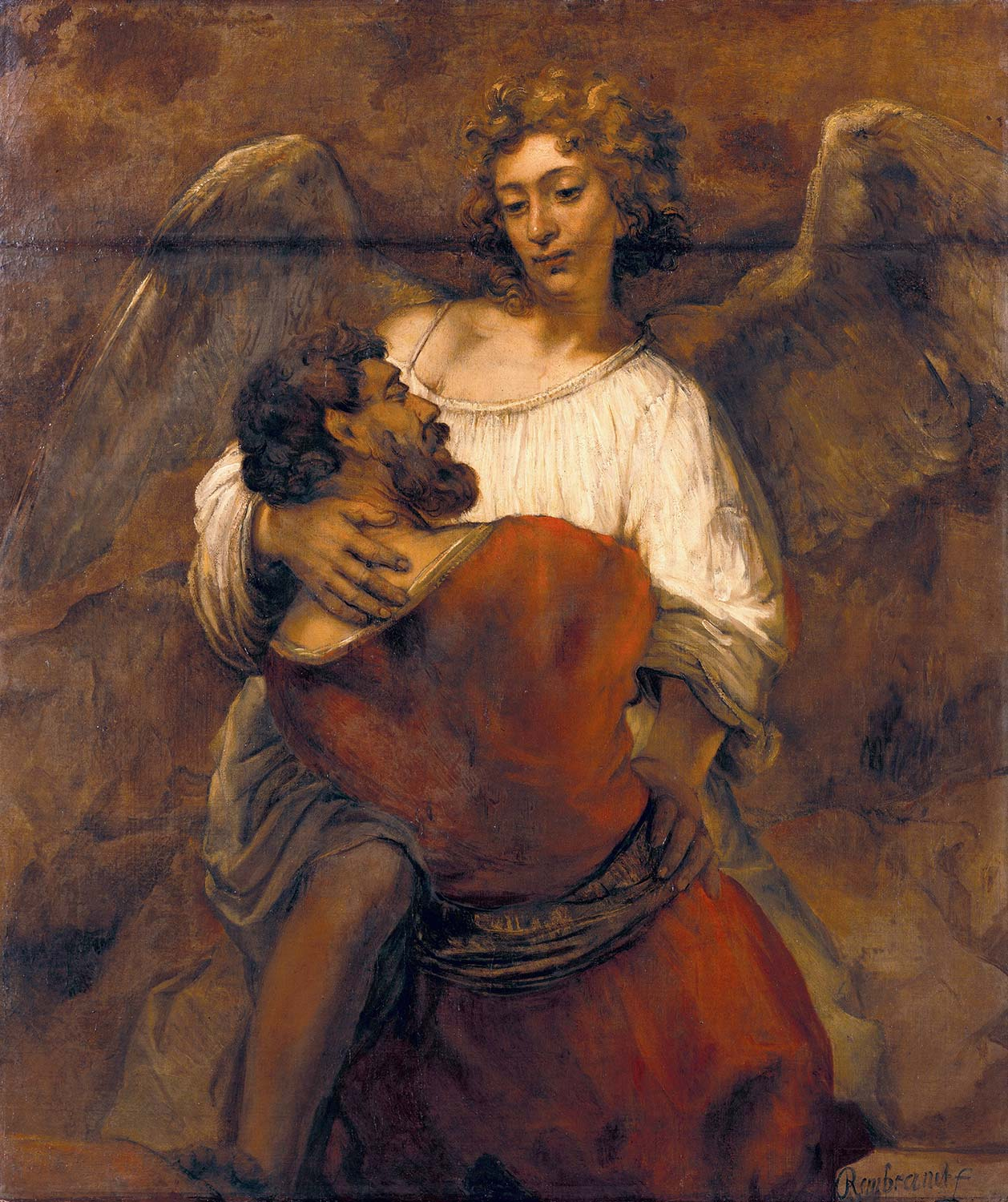Rembrandt van Rijn Jacob Wrestling with the Angel Art Print