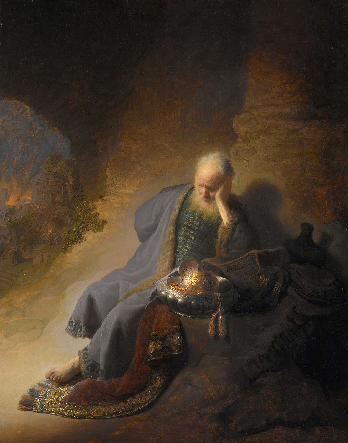 Rembrandt van Rijn Jeremiah Lamenting the Destruction of Jerusalem Art Print