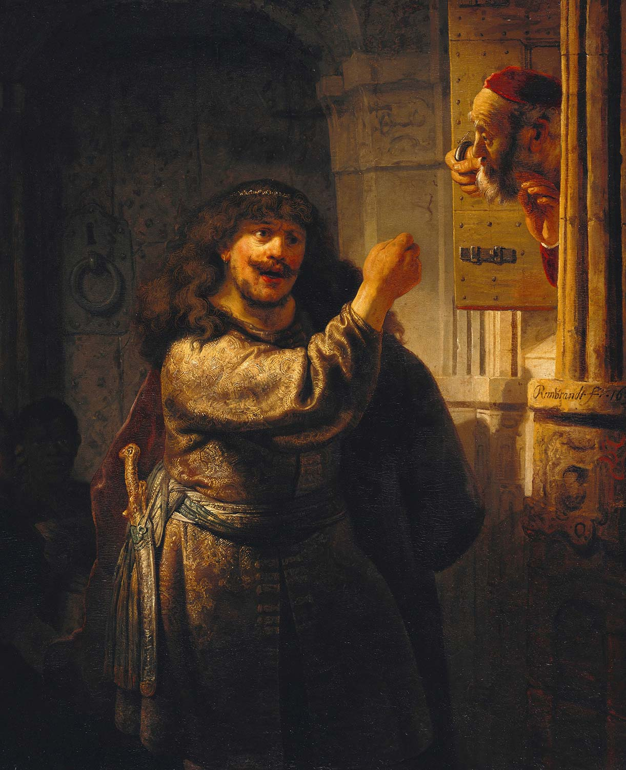 Rembrandt van Rijn Samson Threatening His Father-in-Law Art Print