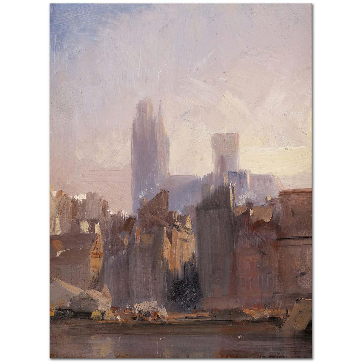 Richard Parkes Bonington Rouen Cathedral, Sunrise Art Print
