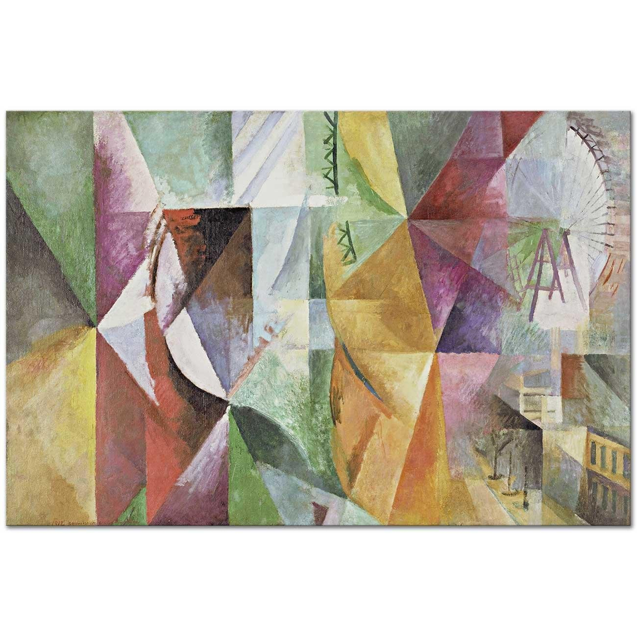 Robert Delaunay The Three Windows, the Tower and the Wheel Art Print