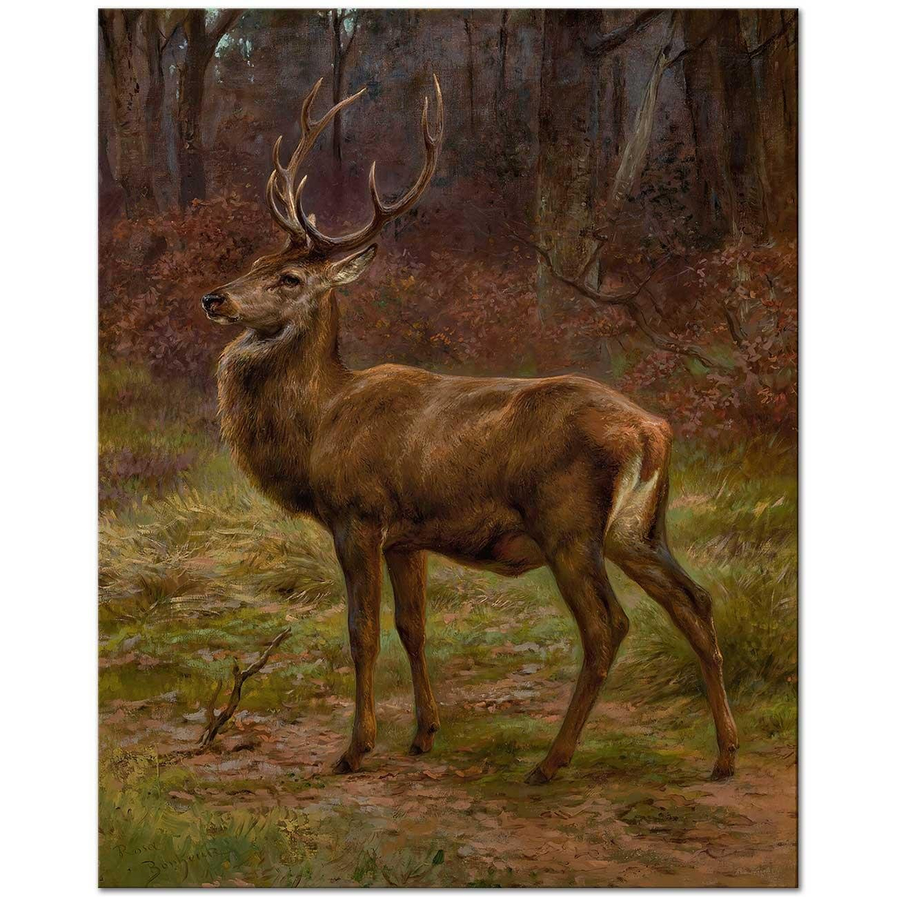 Rosa Bonheur Stag In An Autumn Landscape Art Print