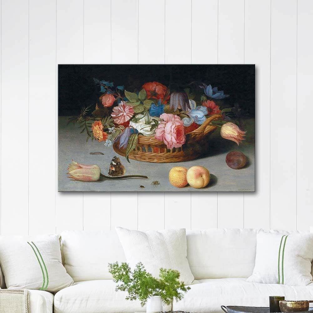 Roses, Tulips, Irises And Other Flowers by Balthasar van der Ast as Art Print