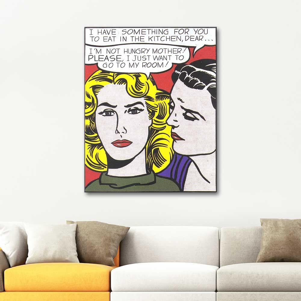 Roy Lichtenstein Eddie Diptych Im Not Hungry Mother Art Print