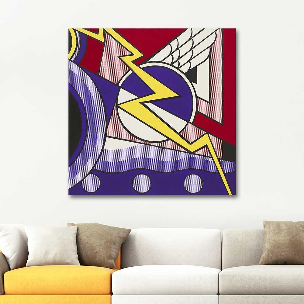 Roy Lichtenstein Yıldırımlı Modern Resim Kanvas Tablo