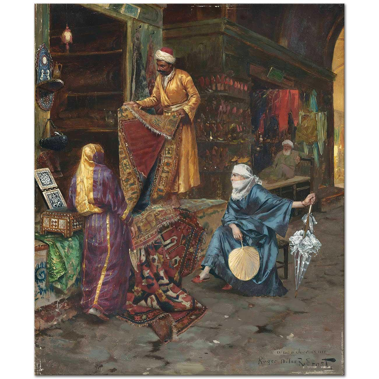 Rudolph Ernst Halı Tüccarı Kanvas Tablo