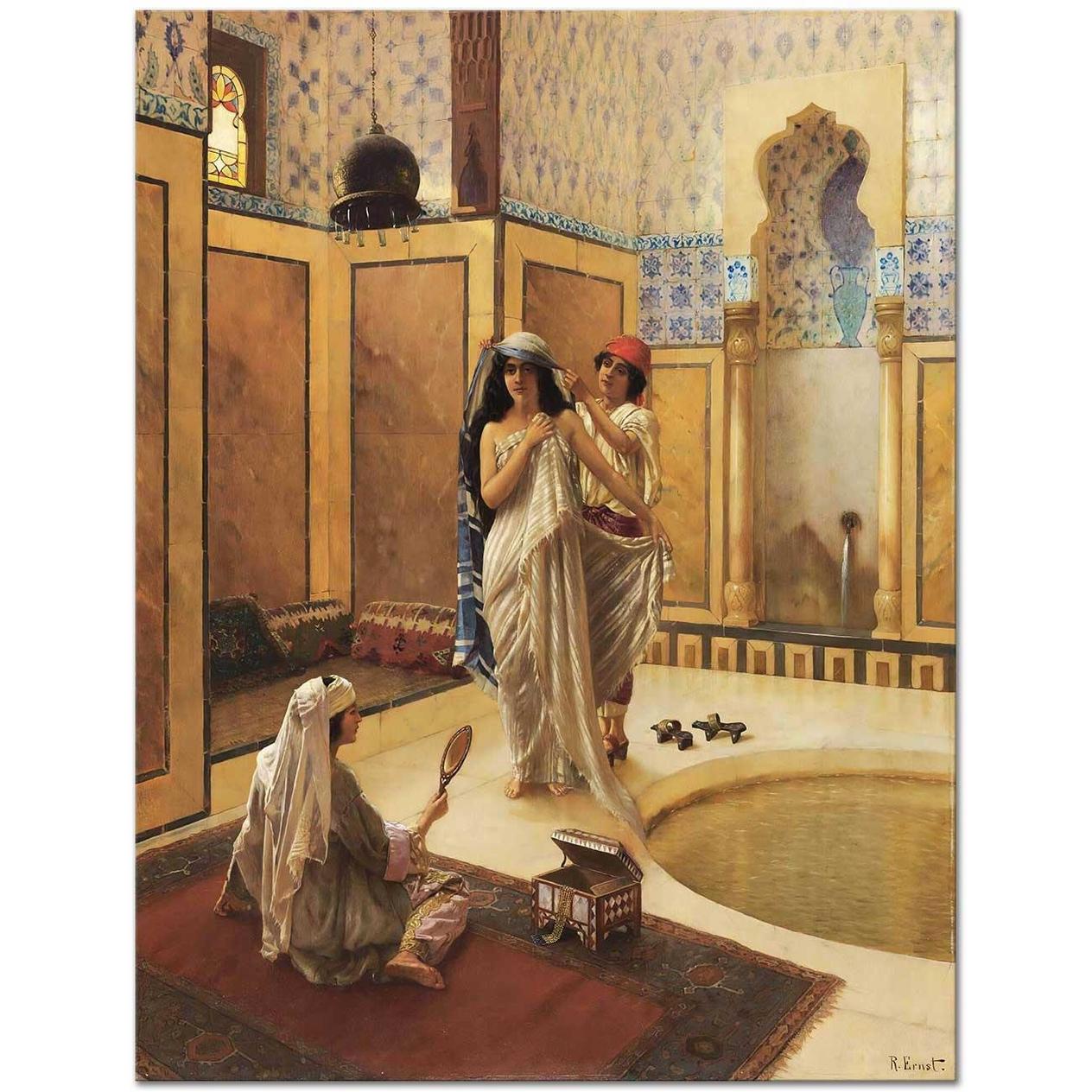 Rudolph Ernst Haremde Banyo Kanvas Tablo