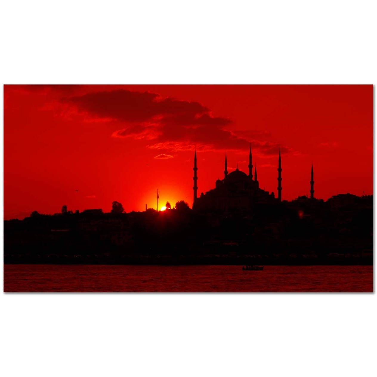 Sabahattin Kayış İstanbul'da Gün Batımı Kanvas Tablo