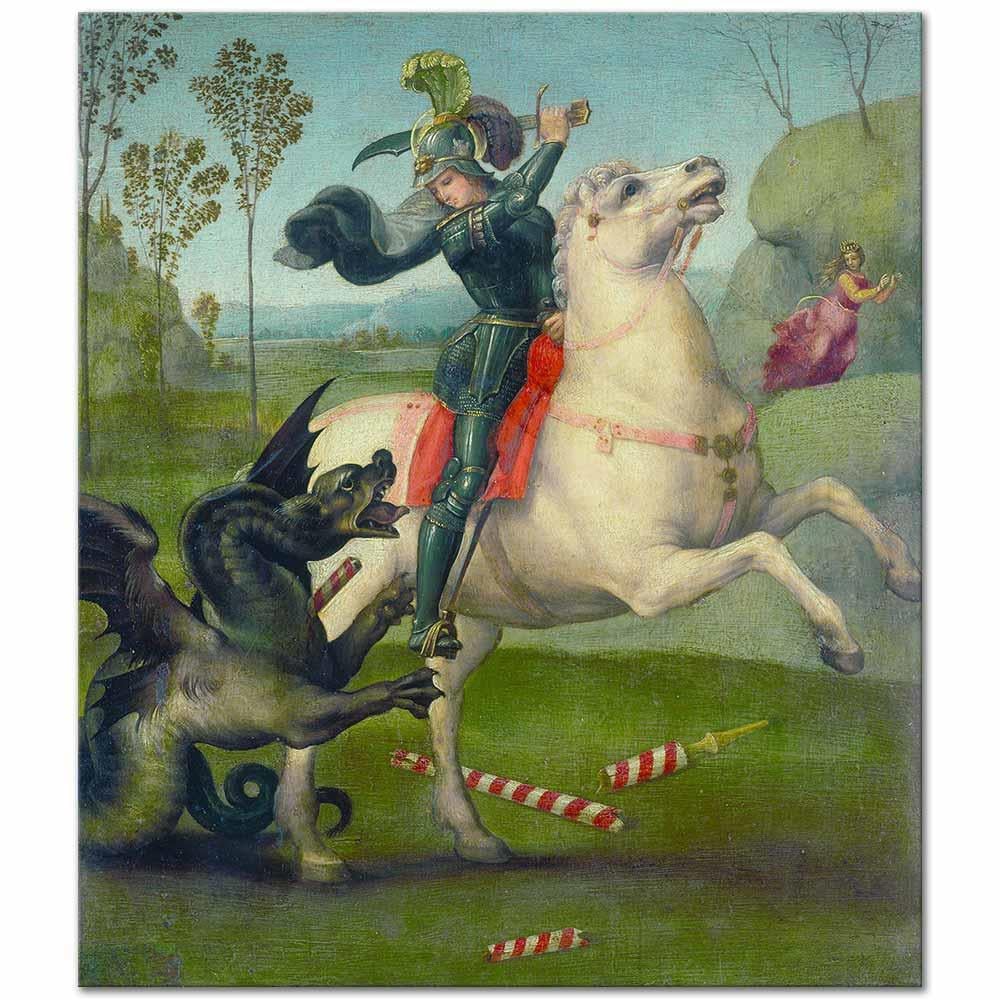 Saint George Struggling with the Dragon by Raphael