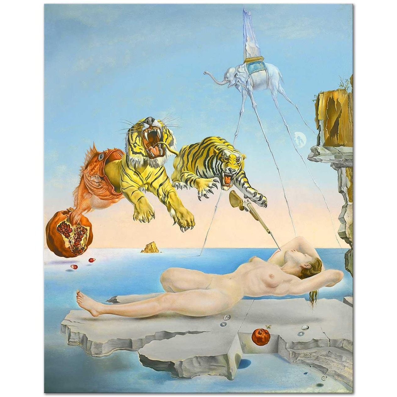 Salvador Dali Narın Etrafında Uçan Arı ile İlgili Rüya Uyanmadan Az Önce Kanvas Tablo
