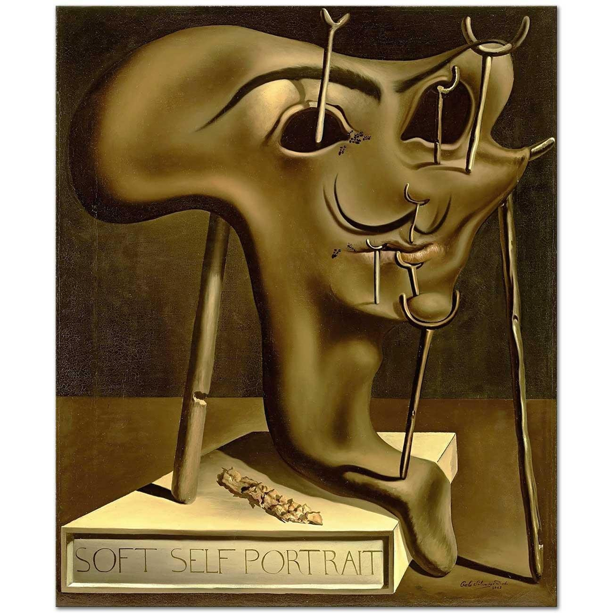 Salvador Dali Kızarmış Pastırmalı Kendi Portresi Kanvas Tablo