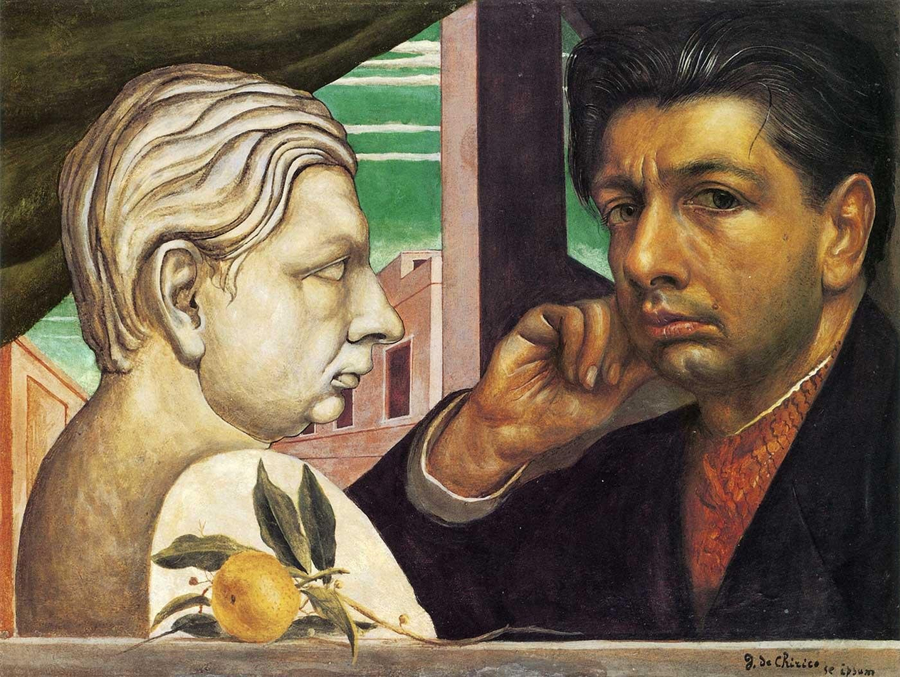 Giorgio de Chirico Kendi Portresi Kanvas Tablo