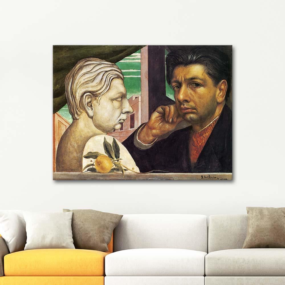 Giorgio de Chirico Kendi Portresi Kanvas Tablo