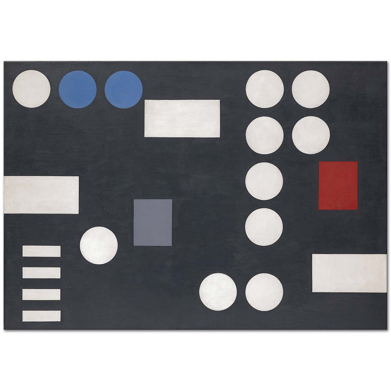 Sophie Taeuber Arp Composition with Rectangles and Circles on Black Ground Art Print