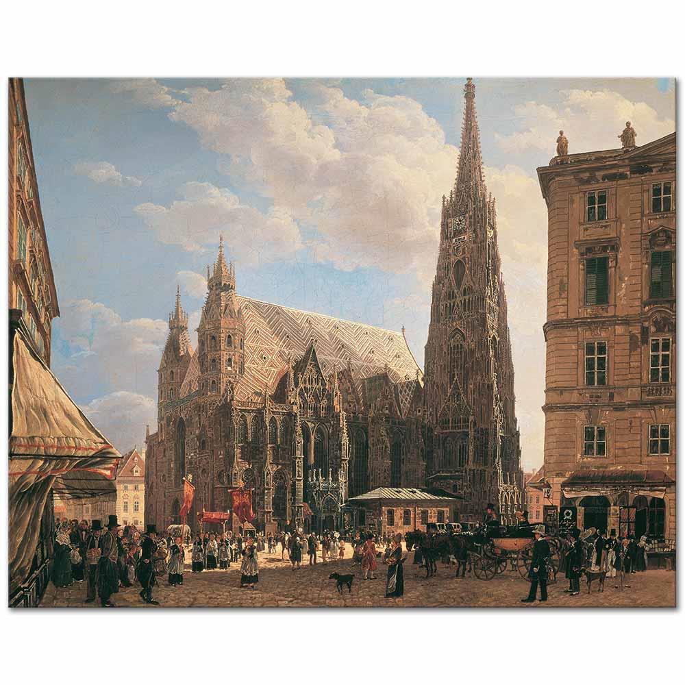 Rudolf Ritter von Alt Stephan Katedrali Kanvas Tablo